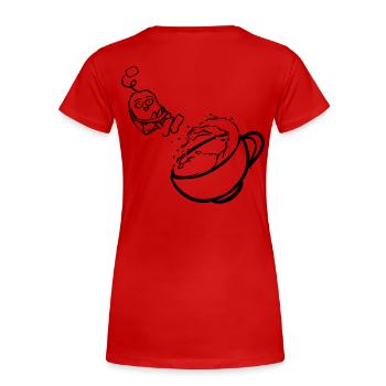 Tea - Frauen Premium Bio T-Shirt - Rot - Hinten - Mia (176cm)