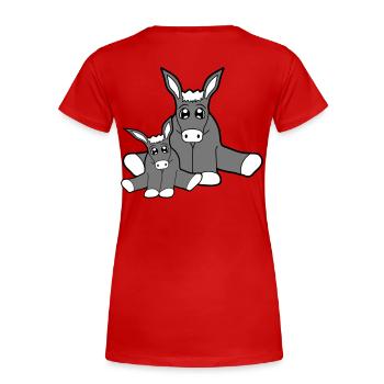 progéniture jeune maman papa petit bébé doux mignon - T-shirt bio Premium Femme - rouge - Dos - Mia (176cm)