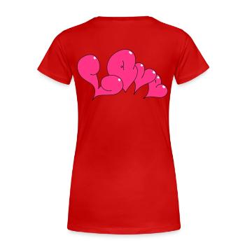 Love Bubble heart Style - Frauen Premium Bio T-Shirt - Rot - Hinten - Mia (176cm)