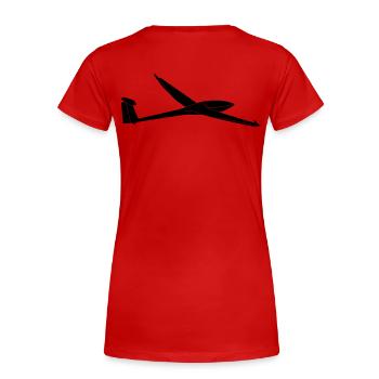 Segelflugzeug DG300 - Frauen Premium Bio T-Shirt - Rot - Hinten - Mia (176cm)