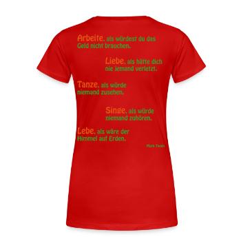 Mark Twain - Frauen Premium Bio T-Shirt - Rot - Hinten - Mia (176cm)