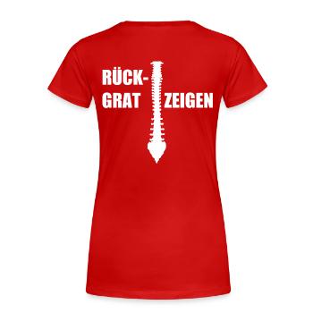 Rückgrat Zeigen - Frauen Premium Bio T-Shirt - Rot - Hinten - Mia (176cm)
