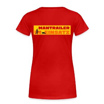 Mantrailer im Einsatz (Frau) - Frauen Premium Bio T-Shirt - Rot - Hinten - Mia (176cm)