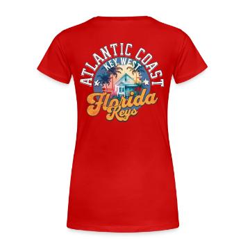 Florida keys Key West - Frauen Premium Bio T-Shirt - Rot - Hinten - Mia (176cm)