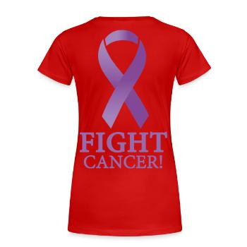 Fight Cancer - Frauen Premium Bio T-Shirt - Rot - Hinten - Mia (176cm)