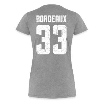 Bordeaux 33 Frankreich Kennzeichen - Frauen Premium Bio T-Shirt - Navy - Hinten - Mia (176cm)