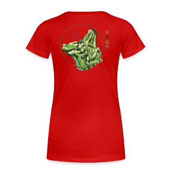 Chinesisch_Architektur_Himmelstempel_Wenshou 1420 - T-shirt bio Premium Femme - rouge - Dos - Mia (176cm)
