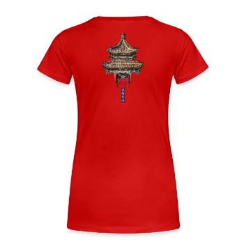 Chinesisch_Architektur im Sommerpalast_Kuoru_1752 - Frauen Premium Bio T-Shirt - Rot - Hinten - Mia (176cm)