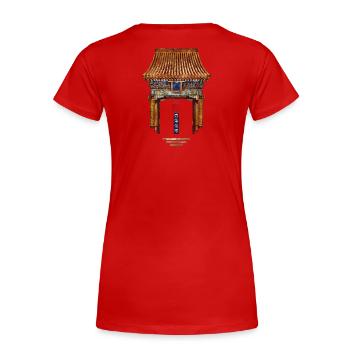 Chinese Style_1750 Paiyun Summerpalace - Frauen Premium Bio T-Shirt - Rot - Hinten - Mia (176cm)
