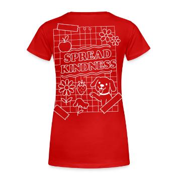 Spread Kindness (weiß) - Frauen Premium Bio T-Shirt - Rot - Hinten - Mia (176cm)