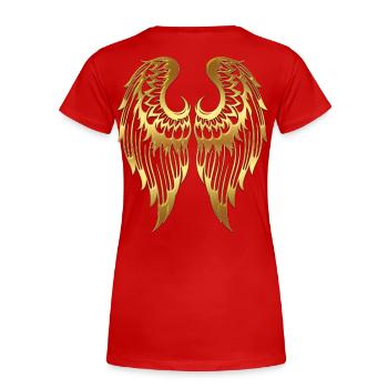 Angel Wings Angels Wings Little Angel Wing Fly - T-shirt bio Premium Femme - rouge - Dos - Mia (176cm)