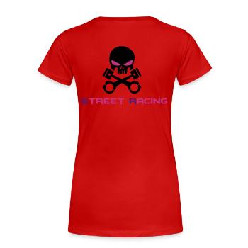 STREET RACING - Women's Premium Organic T-Shirt - red - Back - Mia (176cm)