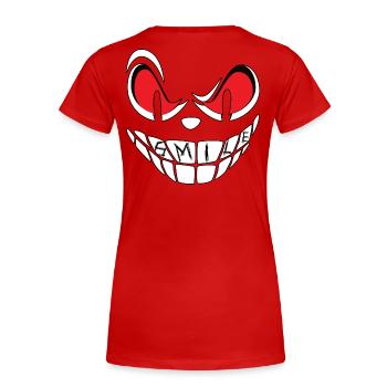 Visage souriant - T-shirt bio Premium Femme - rouge - Dos - Mia (176cm)