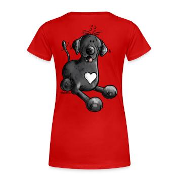 Labbi Love - Labrador Retriever - Frauen Premium Bio T-Shirt - Rot - Hinten - Mia (176cm)