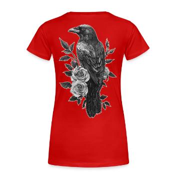 Corbeau - T-shirt bio Premium Femme - rouge - Dos - Mia (176cm)