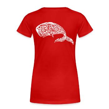 Dear Moby - Frauen Premium Bio T-Shirt - Rot - Hinten - Mia (176cm)