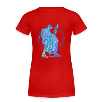Kontrabassguy - Frauen Premium Bio T-Shirt - Rot - Hinten - Mia (176cm)