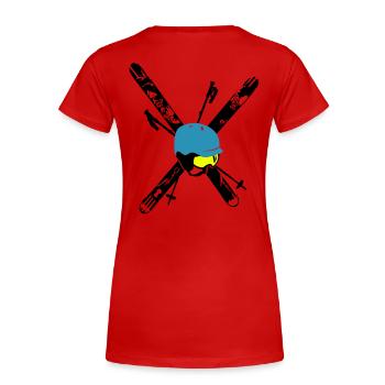 Compilation de ski gratuit - T-shirt bio Premium Femme - rouge - Dos - Mia (176cm)