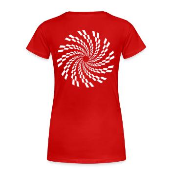 Tekno spirale 23 - T-shirt bio Premium Femme - rouge - Dos - Mia (176cm)