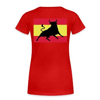Viva España - Frauen Premium Bio T-Shirt - Rot - Hinten - Mia (176cm)