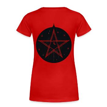 Magic pentagram with stars and moon - Women's Premium Organic T-Shirt - red - Back - Mia (176cm)