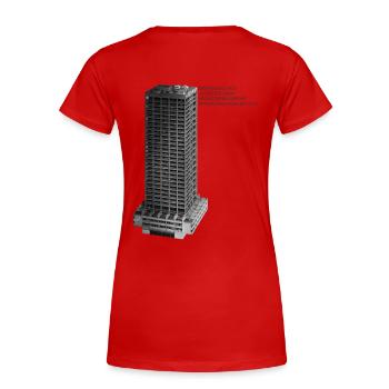 AfE Turm in Frankfurt am Main - Frauen Premium Bio T-Shirt - Rot - Hinten - Mia (176cm)