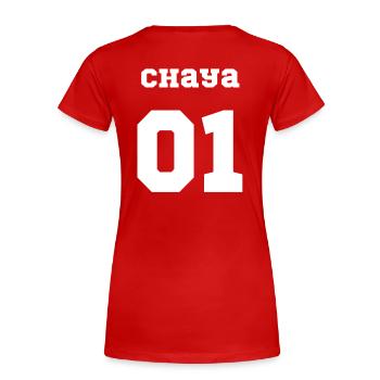 Chabo Chaya Saint Valentin cadeau couples roi reine - T-shirt bio Premium Femme - rouge - Dos - Mia (176cm)
