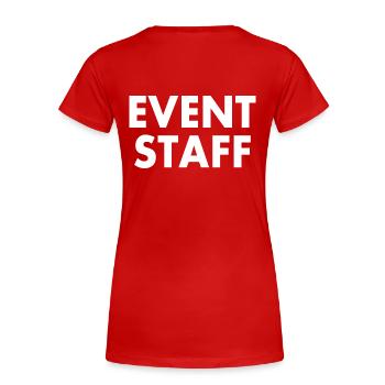 Event staff - T-shirt bio Premium Femme - rouge - Dos - Mia (176cm)