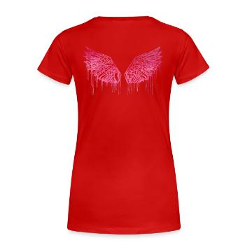 Angelwings,flügel,aquarell,pink,engelsflügel - Frauen Premium Bio T-Shirt - Rot - Hinten - Mia (176cm)