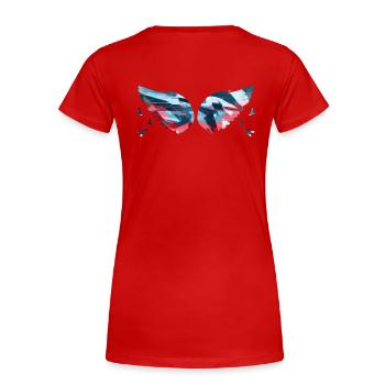 angelwings,flügel,aquarell,bunt,engelsflügel - Frauen Premium Bio T-Shirt - Rot - Hinten - Mia (176cm)