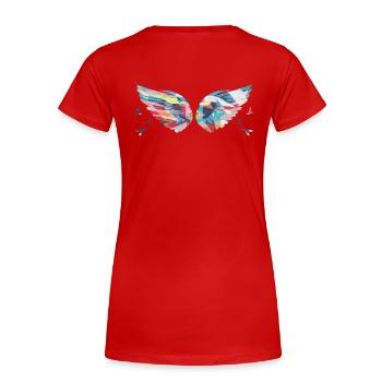 Angelwings,Wings,Watercolor,Colorful,Angel Wings - Women's Premium Organic T-Shirt - red - Back - Mia (176cm)