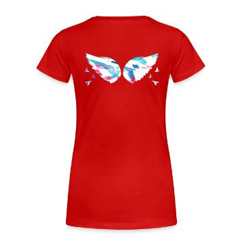 Angelwings,Wings,Watercolor,Colorful,Angel Wings - Women's Premium Organic T-Shirt - red - Back - Mia (176cm)