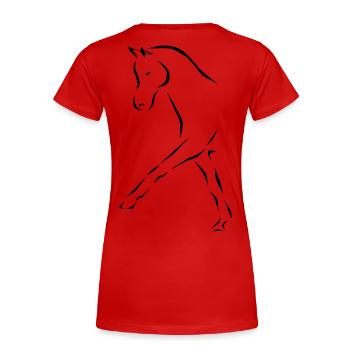 Dressage horse - Women's Premium Organic T-Shirt - red - Back - Mia (176cm)