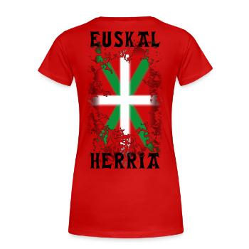Euskal Herria Pays Basque - T-shirt bio Premium Femme - rouge - Dos - Mia (176cm)