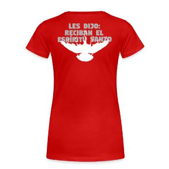 Receive Comforter - Spanish - Women's Premium Organic T-Shirt - red - Back - Mia (176cm)