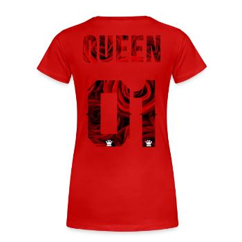Queen - Frauen Premium Bio T-Shirt - Rot - Hinten - Mia (176cm)