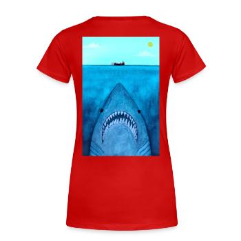 Attaque de requin - T-shirt bio Premium Femme - rouge - Dos - Mia (176cm)