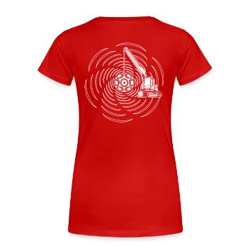 Tekno 23 grue - son démolition démolisseurs - T-shirt bio Premium Femme - rouge - Dos - Mia (176cm)