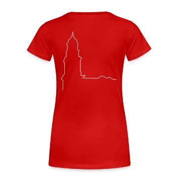 Hamburg Michel - Frauen Premium Bio T-Shirt - Rot - Hinten - Mia (176cm)