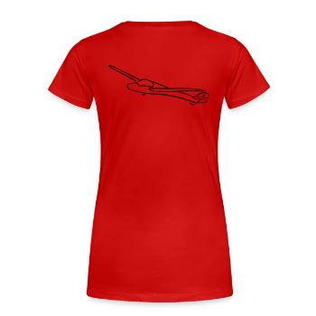 Segelflugzeug - Frauen Premium Bio T-Shirt - Rot - Hinten - Mia (176cm)