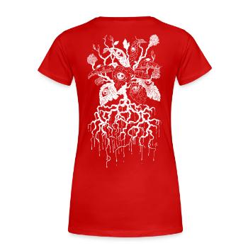 Pétales de la Vision - T-shirt bio Premium Femme - rouge - Dos - Mia (176cm)