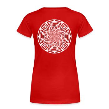 Tekno 23 Spiral - T-shirt bio Premium Femme - rouge - Dos - Mia (176cm)