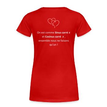 Romantic Maths - Women's Premium Organic T-Shirt - red - Back - Mia (176cm)