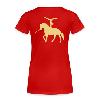 Voltigieren Handstand rückwärts - Frauen Premium Bio T-Shirt - Rot - Hinten - Mia (176cm)