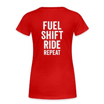 Mouvement du cycle énergétique - T-shirt bio Premium Femme - rouge - Dos - Mia (176cm)