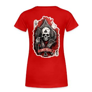 As de pique - T-shirt bio Premium Femme - rouge - Dos - Mia (176cm)