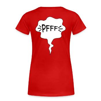 Furz - Frauen Premium Bio T-Shirt - Rot - Hinten - Mia (176cm)
