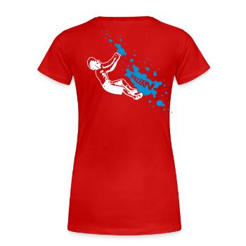 donkey in love - Frauen Premium Bio T-Shirt - Rot - Hinten - Mia (176cm)