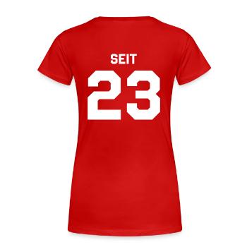 Verheiratet seit Brautpaar Couple Outfit Jahrestag - Frauen Premium Bio T-Shirt - Rot - Hinten - Mia (176cm)