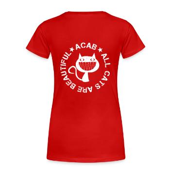 Tous les chats sont beaux - T-shirt bio Premium Femme - rouge - Dos - Mia (176cm)